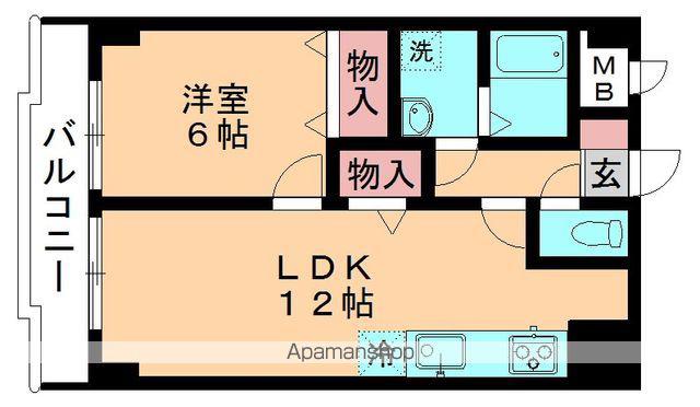 ロージュマン都賀(1LDK/4階)の間取り写真