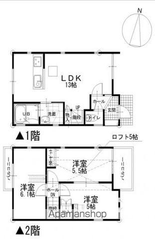 東海道本線 静岡駅 バス乗車時間:11分 妙見下バス停で下車 徒歩5分 2階建 築18年(3LDK)の間取り写真