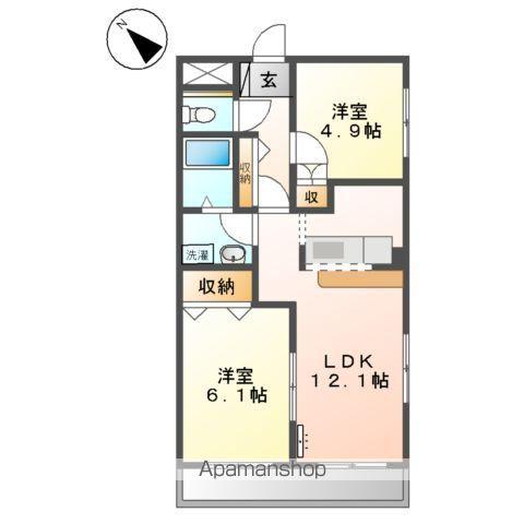 ロータスコンファ(2LDK/2階)の間取り写真