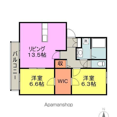 ビューアゼリア(2LDK/3階)の間取り写真