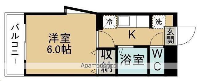 ソレイユ宮城野Ⅰ(1K/4階)の間取り写真