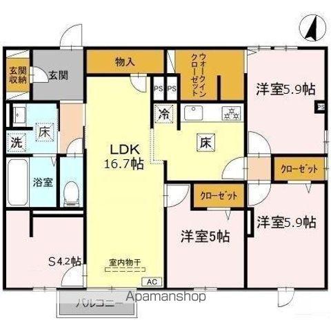 シーレックスPARQUE(3LDK/1階)の間取り写真