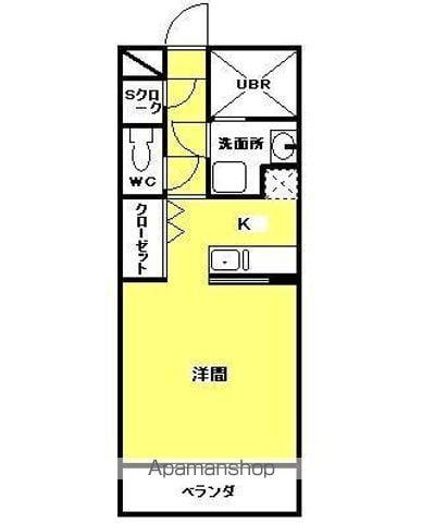 リベルタ 芝(ワンルーム/1階)の間取り写真