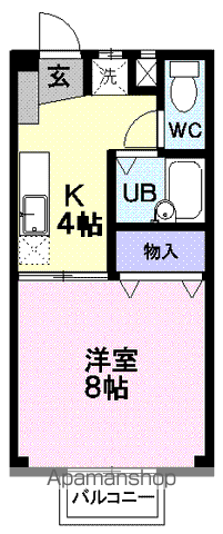 オランダ村G棟(1K/1階)の間取り写真
