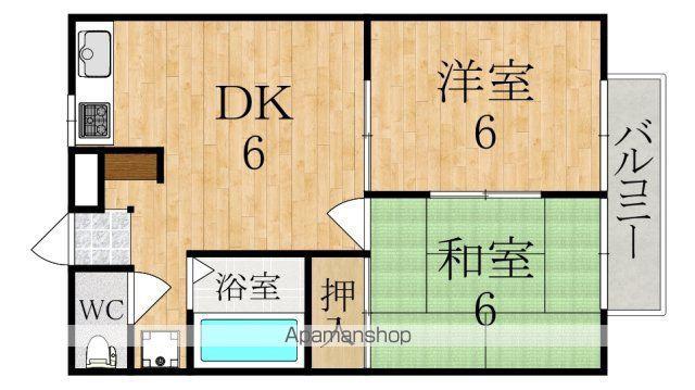 プラスパー豊井(2DK/1階)の間取り写真