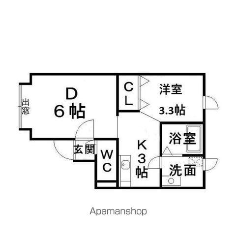 パークアベニューⅡ(1DK/2階)の間取り写真
