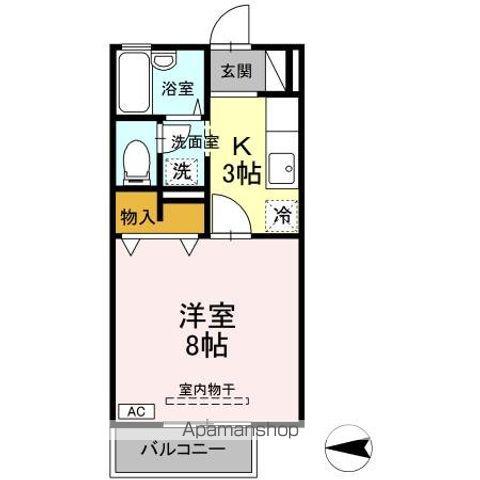 サンハイツ小中島E(1K/1階)の間取り写真