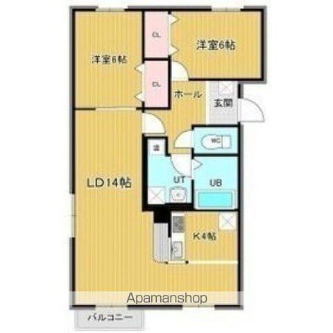 エターナル神山(2LDK/2階)の間取り写真