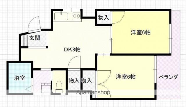 渡里ビル(2DK/3階)の間取り写真