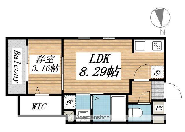 鹿児島本線 九州工大前駅 徒歩10分 3階建 築2年(1LDK/3階)の間取り写真