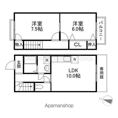 市ノ坪ハイツ(2LDK)の間取り写真