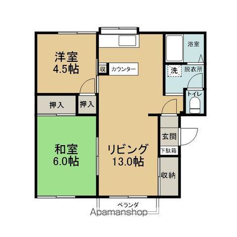 フラッツパル(2LDK/2階)の間取り写真