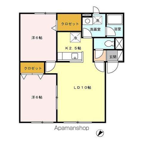 マルシェⅡ(2LDK/2階)の間取り写真