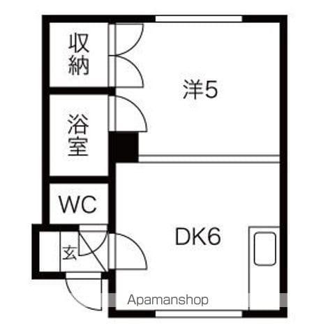 麻生創成館Ⅰ(1DK/1階)の間取り写真