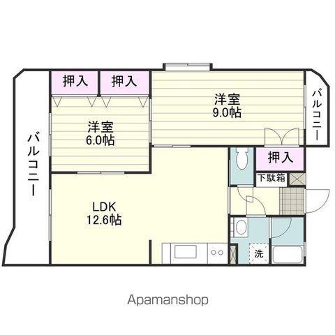 グランシャリオ七枝(2LDK/2階)の間取り写真