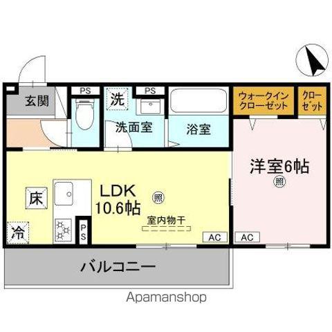 エレガンス ビュー(1LDK/1階)の間取り写真