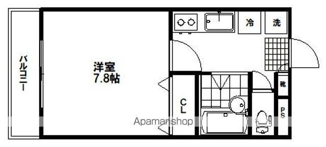 パークヒルズ子平町(1K/3階)の間取り写真