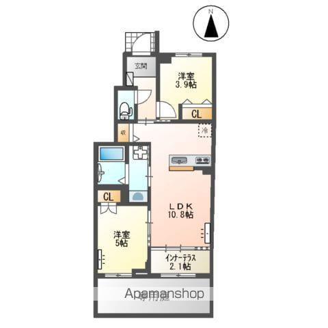 LAUGH TALE(2LDK/1階)の間取り写真