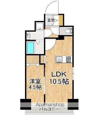GRAND LAKE COURT浜大津駅前(1LDK/3階)の間取り写真