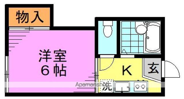 ハマノハイム(1K/1階)の間取り写真