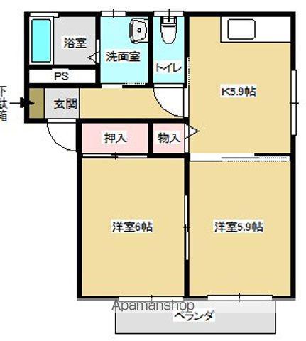 アリビオ郭内(2K/2階)の間取り写真