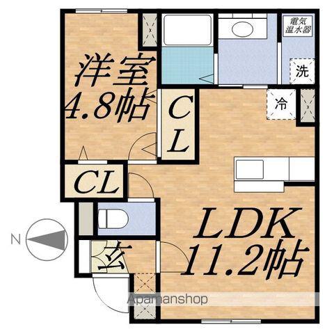 グランシール富士 B(1LDK/1階)の間取り写真