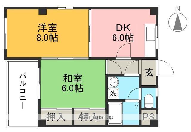 パパ・ド・ポーラスター(2DK/2階)の間取り写真