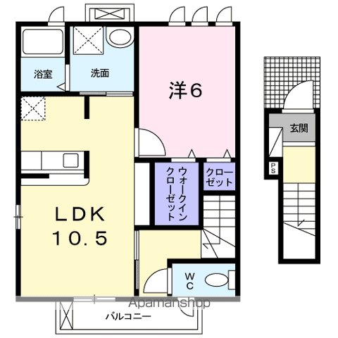 ルミエール上条(1LDK/2階)の間取り写真