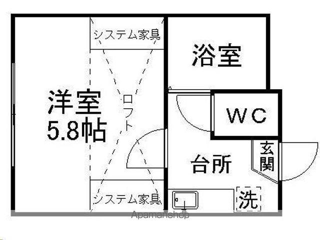 ベルシオン仙台第4(1K/1階)の間取り写真