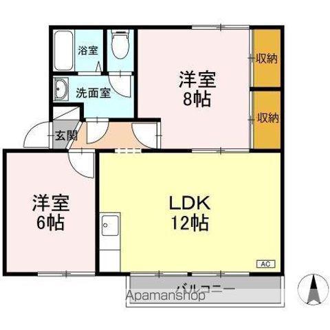 ファミールⅠ A棟(2LDK/1階)の間取り写真