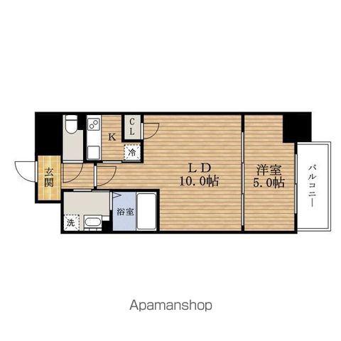 ブリリアントジュネスHOMMACHI(1LDK/2階)の間取り写真