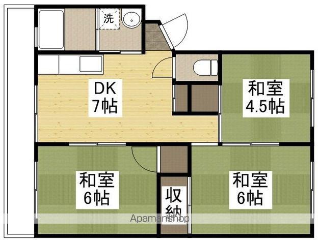 城元マンション(3DK/3階)の間取り写真
