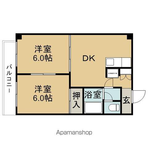 メゾンドASAHI(2DK/3階)の間取り写真