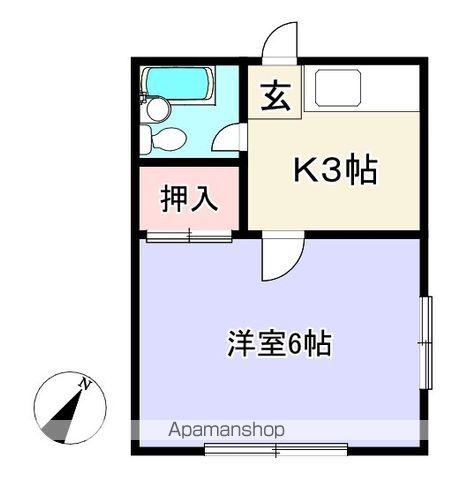 コーポ万明(1K/1階)の間取り写真