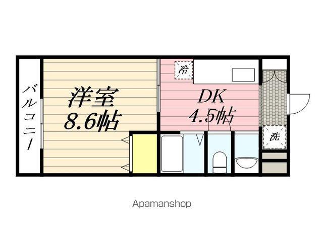 コーポ加月(1DK/2階)の間取り写真