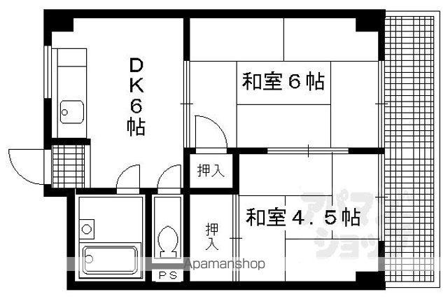 八瀬ロイヤルハイツ(2DK/2階)の間取り写真
