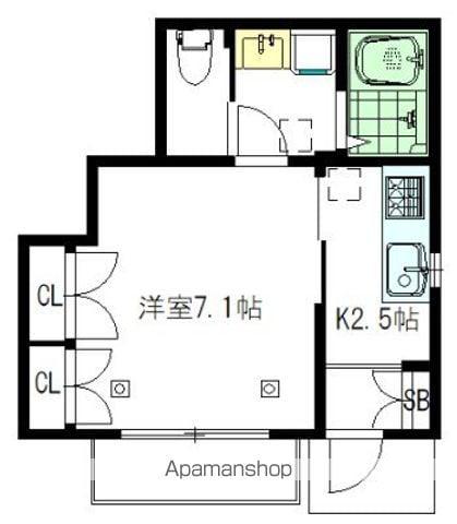 メゾン駒場(1K/1階)の間取り写真