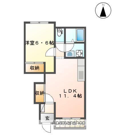 ニューナチュラルハイム(1LDK/1階)の間取り写真