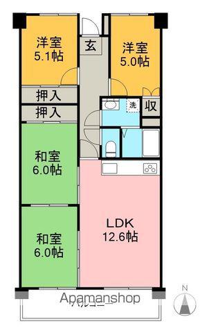 アーネスト能茶山(4LDK/4階)の間取り写真