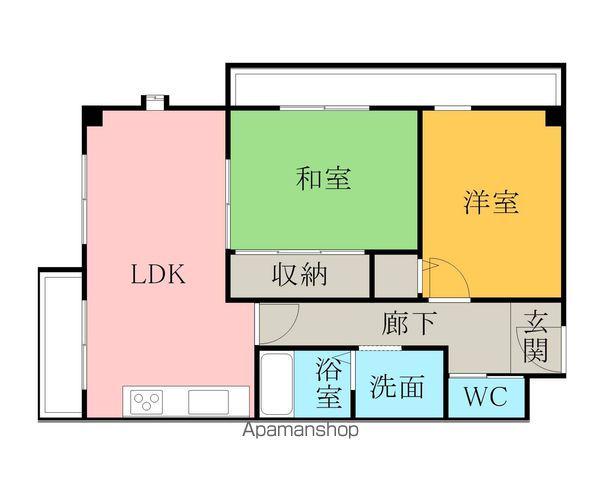 リレックス岸和田(2LDK/4階)の間取り写真