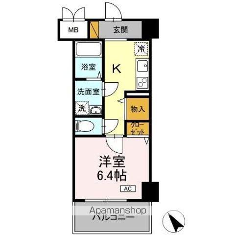ベルフルール弐番館 住居(1K/1階)の間取り写真