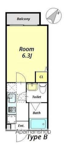 イースト FLAT 松戸(1K/2階)の間取り写真