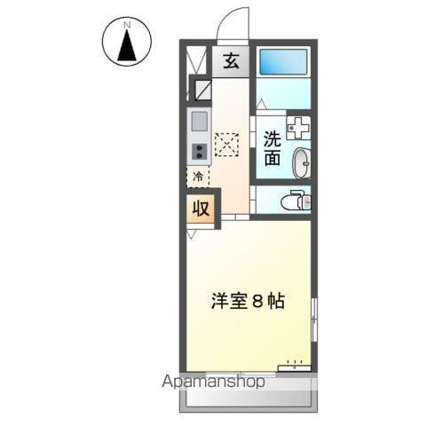 シュロス上飯田(1K/1階)の間取り写真