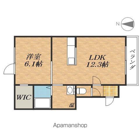 プラシードⅣ(1LDK/1階)の間取り写真