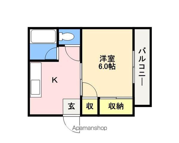 スカイパレス(1K/3階)の間取り写真