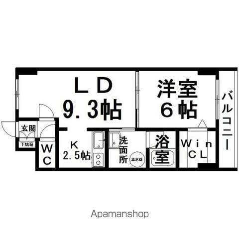 カルム・エ・ペ(1LDK/1階)の間取り写真