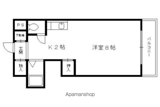 フレーヴァー深草Ⅱ(1K/1階)の間取り写真