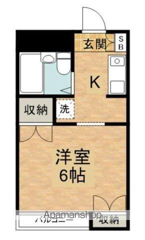 コーポかすが(1K/2階)の間取り写真