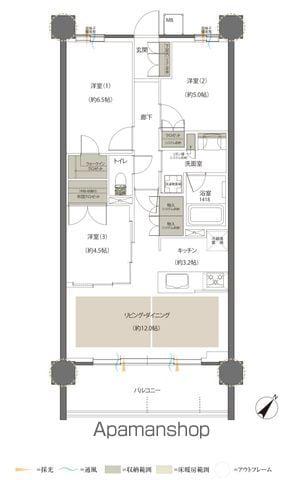 レーベン鶴岡 GRAN MARK TERRACE 320(3LDK/3階)の間取り写真