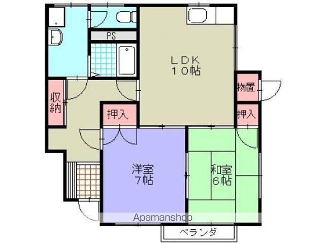 モイドオム安庭(2LDK/1階)の間取り写真